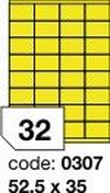 Žluté samolepicí etikety Rayfilm R0121.0307F, 52,5x35 mm, 1.000 listů A4, 32000 etiket