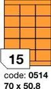 Oranžové fluo etikety Rayfilm R0133.0514D, 70x50,8 mm, 300 listů A4, 4500 etiket