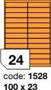 Oranžové fluo etikety Rayfilm R0133.1528D, 100x23 mm, 300 listů A4, 7200 etiket