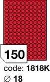 Červené fluo etikety Rayfilm R0132.1818KD, 18x18 mm, 300 listů A4, 45000 etiket