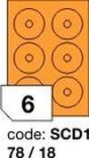 Oranžové fluo etikety Rayfilm R0133.SCD1D, 78x18 mm, 300 listů A4, 1800 etiket